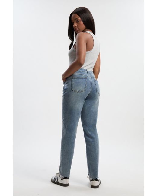 Boohoo Blue Basic High Waist Flared Jean