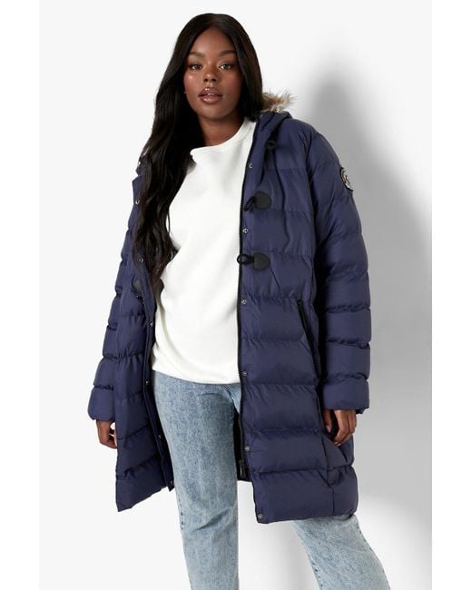 puffer jacket with fur hood boohoo