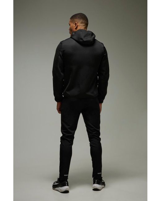 Man Active Lightweight Quilted Zip Through Regular Fit Hoodie Boohoo de color Gray