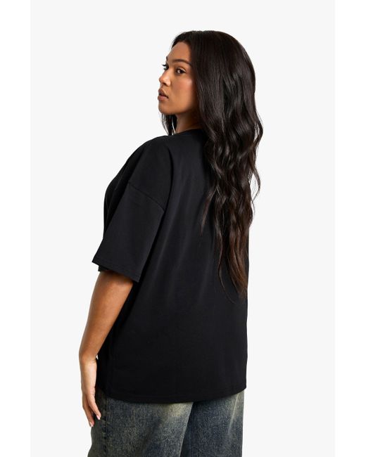 Camiseta Plus Oversize De Algodón Boohoo de color Black