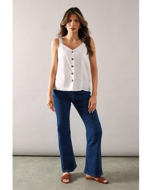 Wallis White Button Through Cami Top