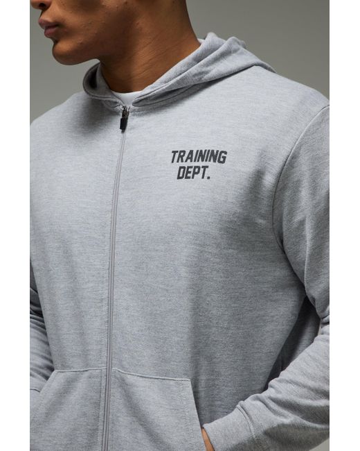 Sudadera Man Active X Everlast Oversize Con Capucha Y Cremallera Boohoo de color Gray