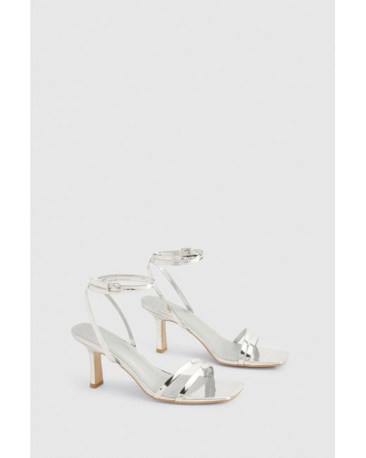 Boohoo Natural Double Strap Flat Heel Sandals