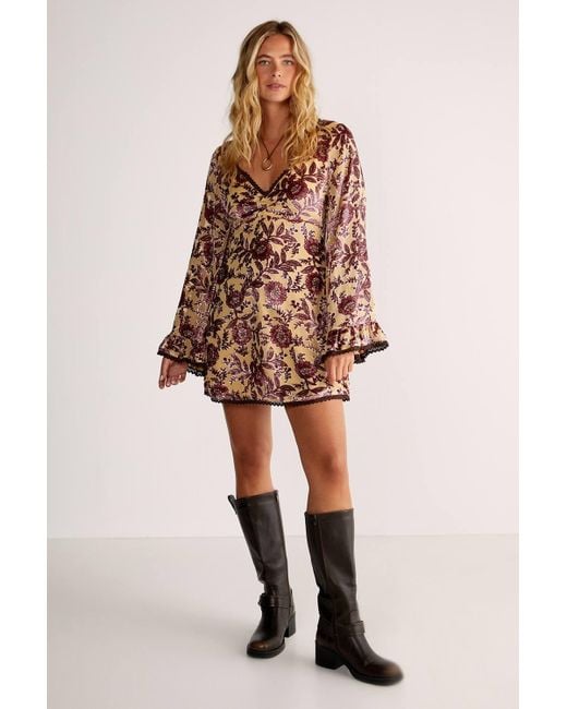 embroidery dresses for ladies Women Embroidery A-Line Button Detail Dress