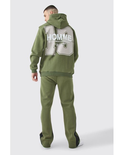 BoohooMAN Tall Homme Official 13 Hooded Gusset Tracksuit In Khaki in Green für Herren