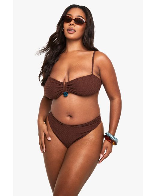 Boohoo Orange Plus Crinkle High Waist Brief