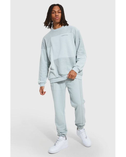 Chándal Oversize Man Con Sudadera Y Retazos Boohoo de color Verde | Lyst