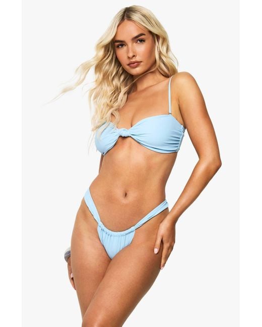 Boohoo Orange Swimwear Essentials Ruched Brief