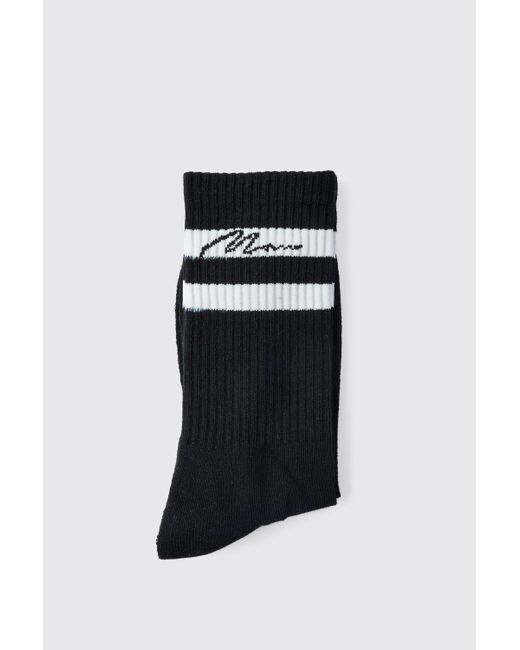 BoohooMAN 3 Pack Man Signature Sports Stripe Socks In Black für Herren