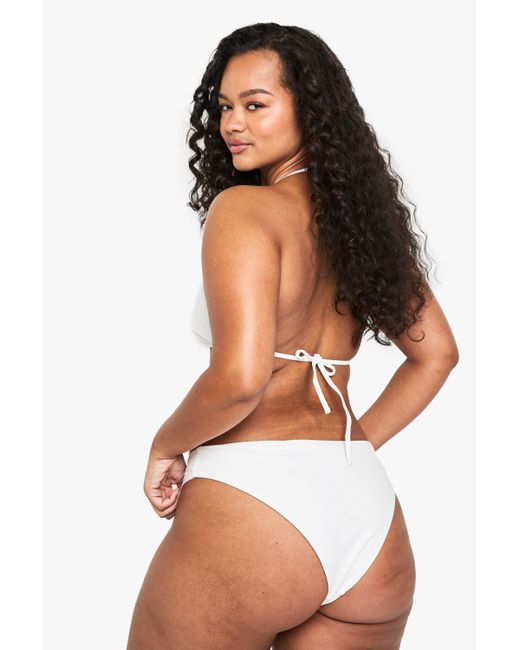 Boohoo White Plus Swimwear Essentials High Waist Brief