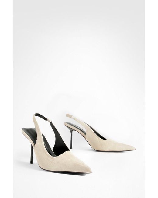 Boohoo Natural Slingback Extreme Point Court Shoes