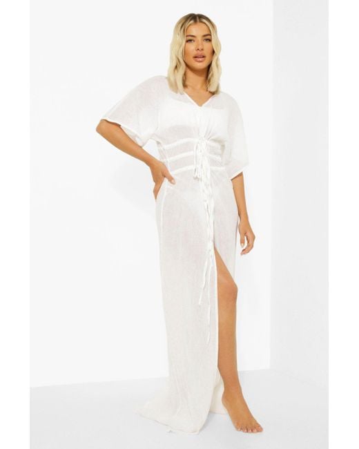 long white beach kaftan