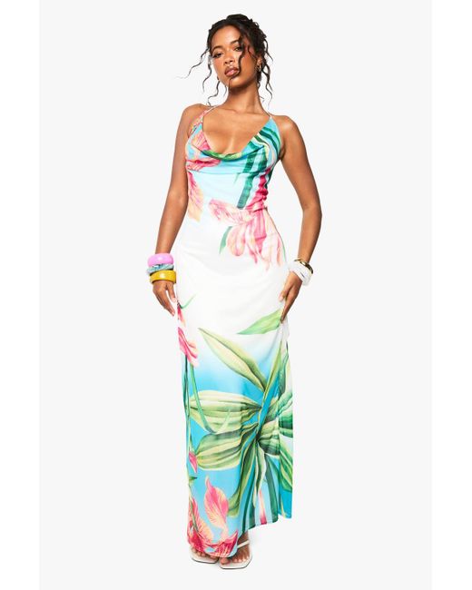 Boohoo Women's White Mesh Tropical Print Cowl Maxi Dress - ohana-automobiles.fr Boohoo Women's White Mesh Tropical Print Cowl Maxi Dress - ohana-automobiles.fr
