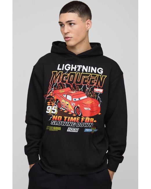 BoohooMAN Oversize Hoodie mit lizenziertem Disney Cars Print in Gray für Herren