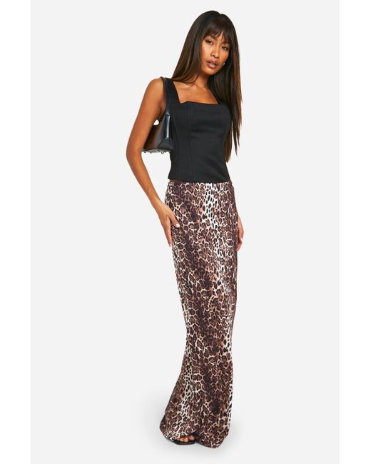 Multicolor lifevac leopard print maxi skirt