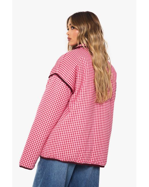 Boohoo Red Printed Oversized Jacket