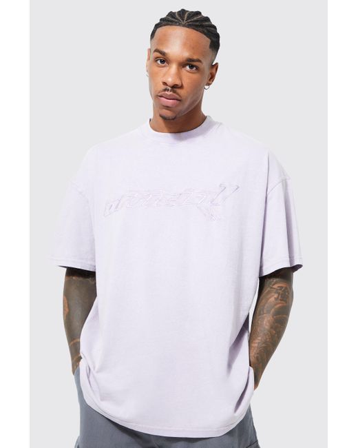 BoohooMAN Oversized Acid Wash T-shirt in White for Men | Lyst