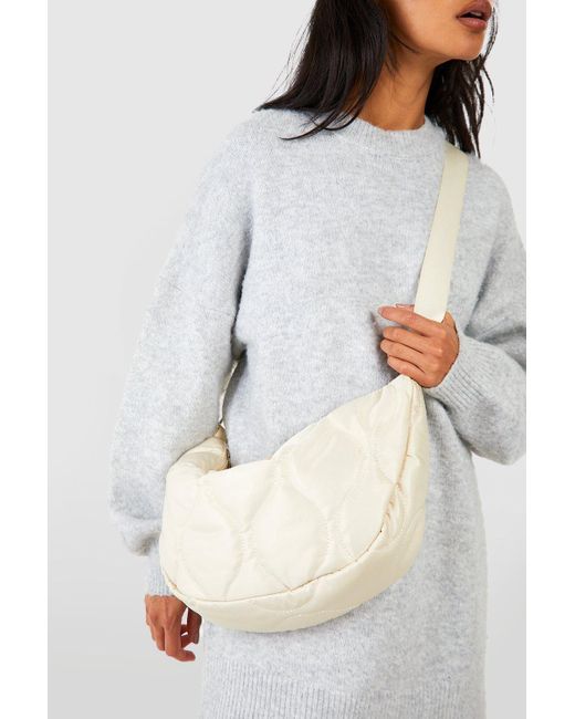 Boohoo White Nylon Detailed Crossbody Bag