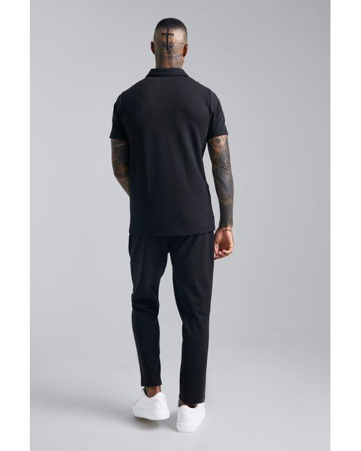 Boohoo Dogtooth Jacquard Panel T-shirt 