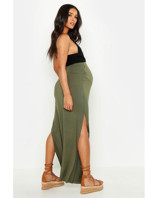 boohoo black maxi skirt