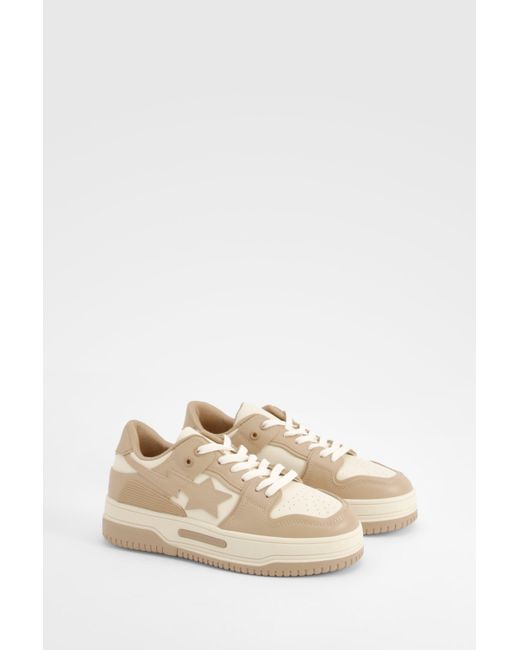 Boohoo Natural Chunky Contrast Panel Sneakers