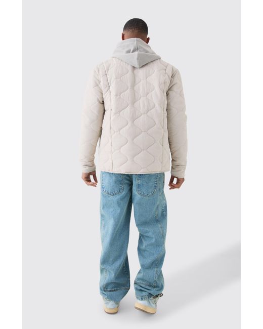 Boohoo Natural Onion Quilted Liner Jacket