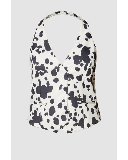 Nasty Gal Multicolor Plus Spot Print Tailored Waistcoat