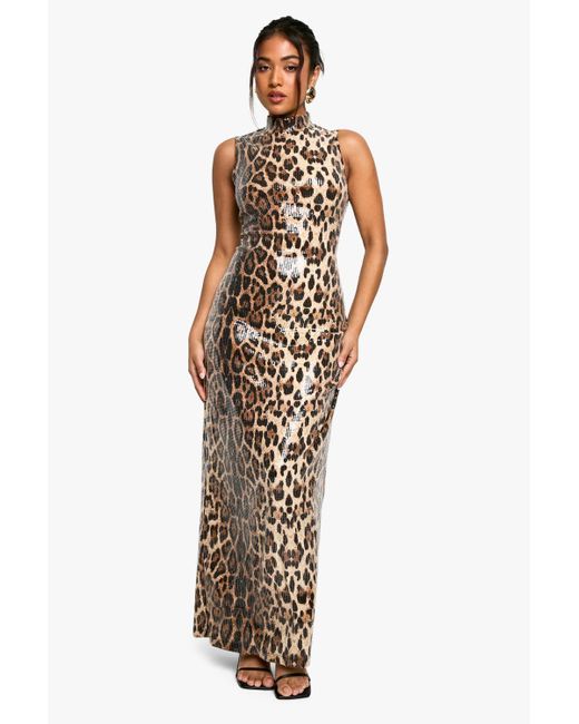 Boohoo Women's Metallic Petite Sequin Racer Neck Maxi Dress -  www.stlouis.ac.tz