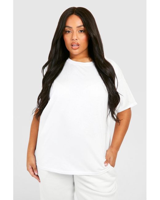 Boohoo White Plus New York Back Print T-shirt