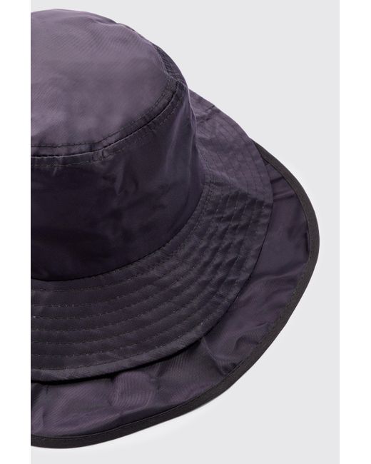 Nylon Neck Flap Boonie Hat In Charcoal Boohoo de color Black