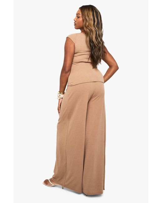 Boohoo Multicolor Plus Ripple Rib Drawstring Trouser