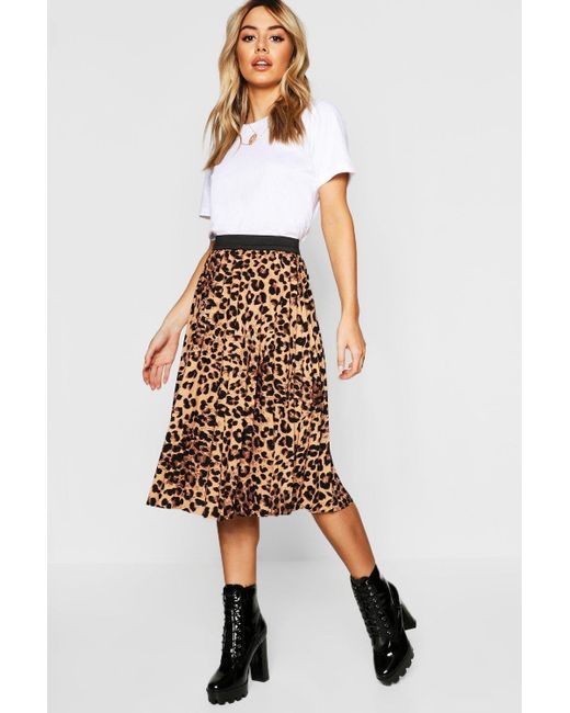 boohoo pleated midi skirt