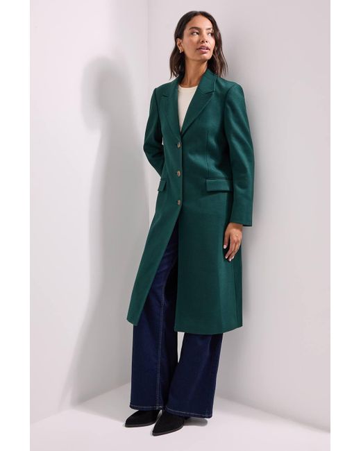 Dorothy Perkins Women's Green Single Breasted Coat