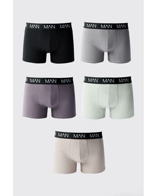 BoohooMAN Multicolor Basic Tonal 5 Pack Original Boxers for men