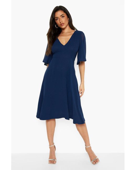 navy blue midi bridesmaid dress
