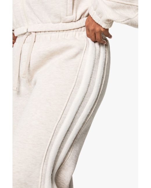 Pantalón Deportivo Plus Con Cintura Elástica Y Línea Lateral Boohoo de color Natural