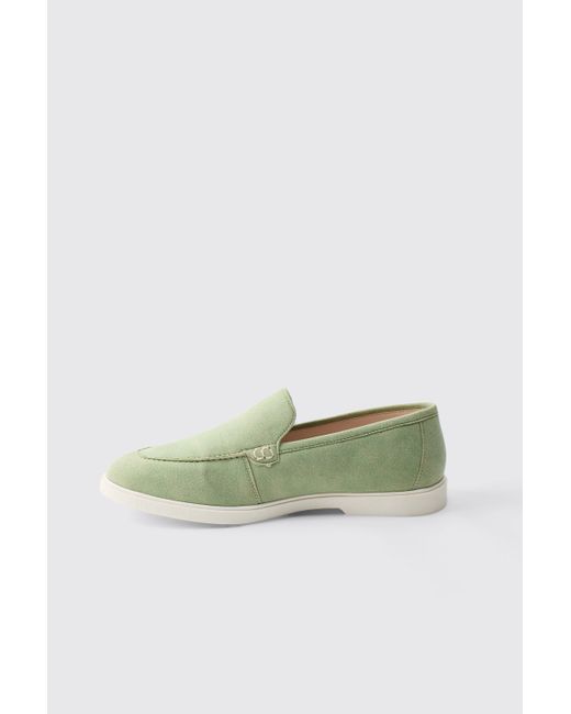 Boohoo Green Faux Suede Loafer
