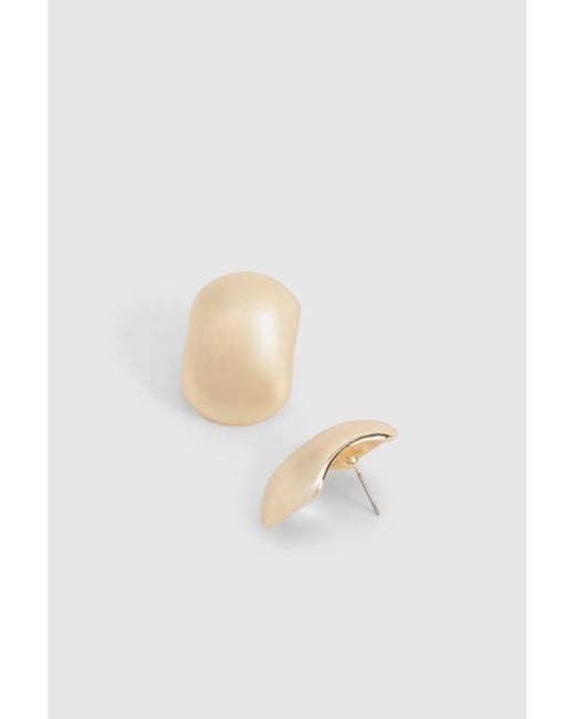Gold Oversized Bubble Stud Earrings Boohoo de color White