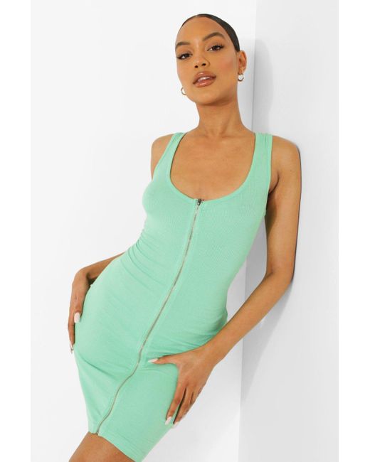 boohoo green dress