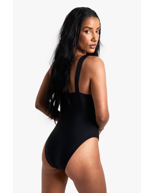 Boohoo Black Swimwear Essentials Balcony Swimsuit