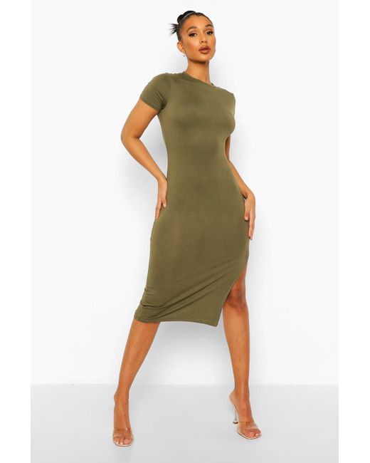 boohoo green midi dress