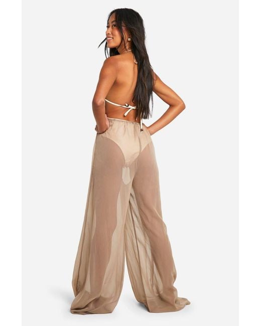 Boohoo Natural Floaty Beacxh Jumpsuit