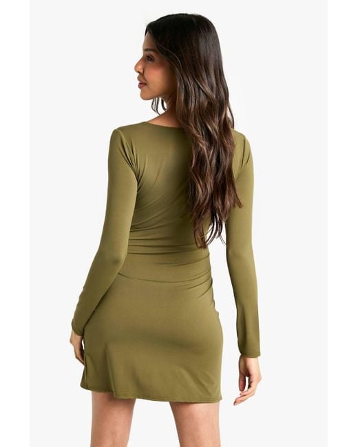 green boohoo dress Azura Off The Shoulder Maxi Dress Burnout | Green | Womens