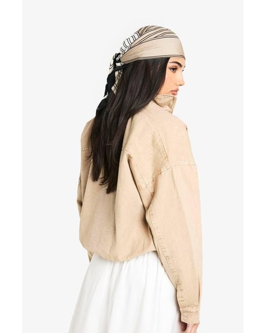 Boohoo Natural Washed Bomber Jacket