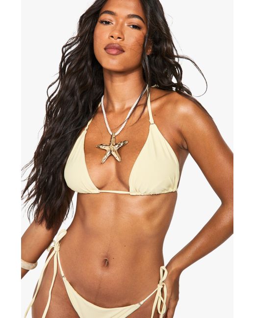 Top De Biquini De Triángulo Essentials Boohoo de color Brown