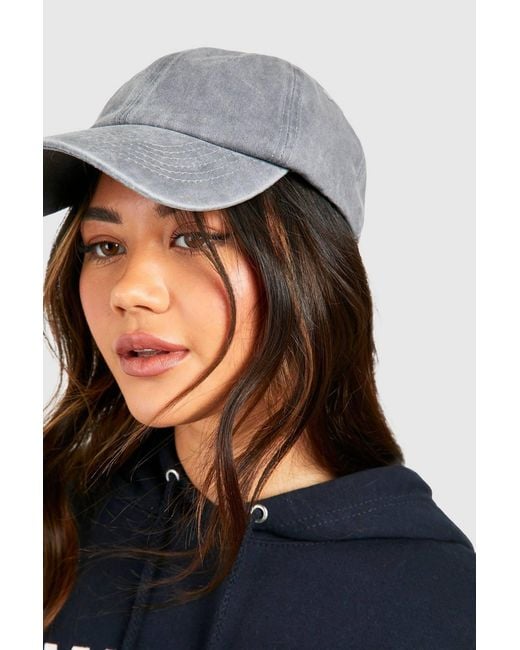 Boohoo Blue Washed Baseball Cap