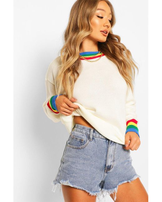 rainbow cropped sweater