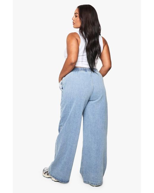 Boohoo Blue Plus Elasticated Waist Jean