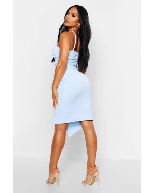 wrap pleated midi dress