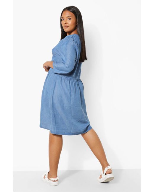 chambray smock dress